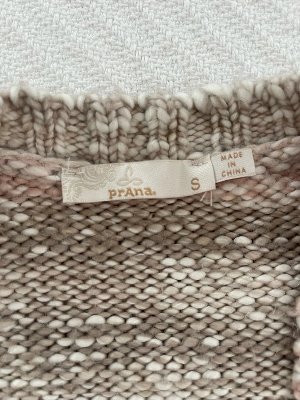 prAna Knit Cardigan Sweater Neutral Indie Gorpcore Cozy Earthy Athleisure Casual